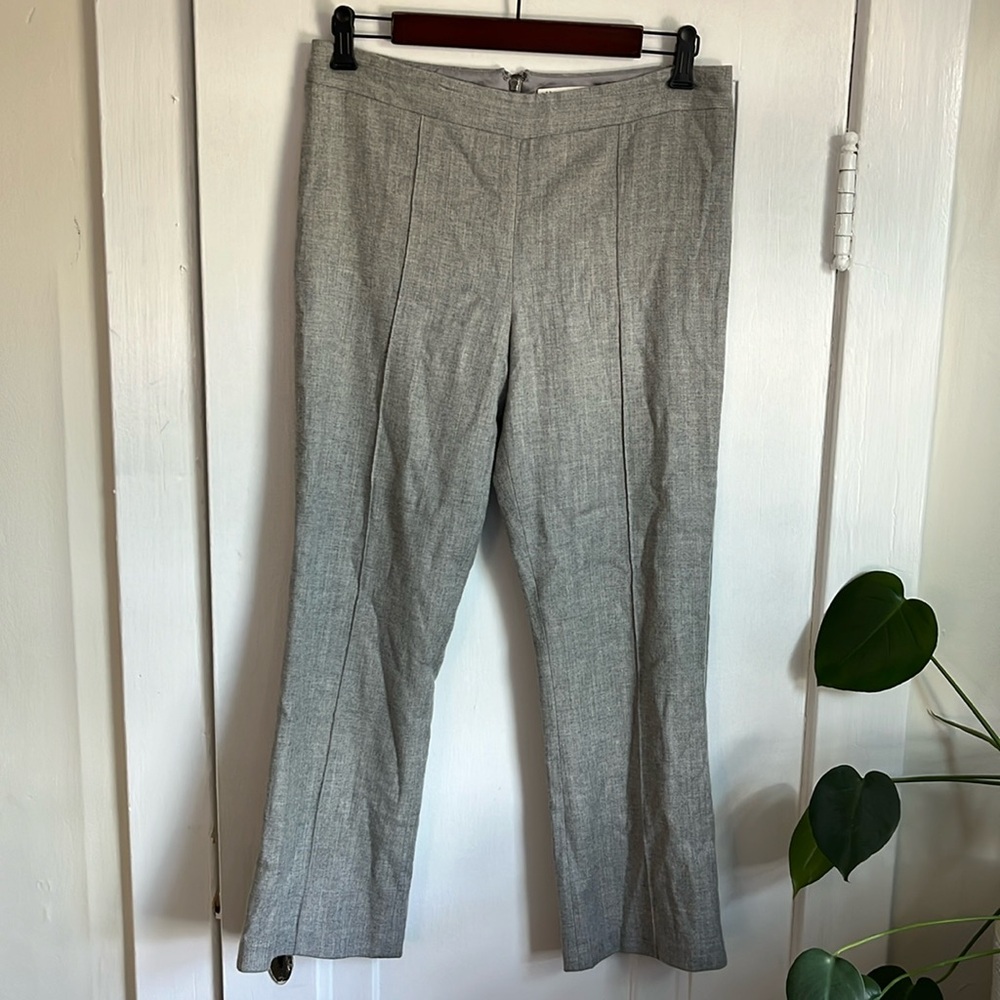 Alice + Olivia Marian Wool Cropped Lined Dress Pants in Light Heather Grey